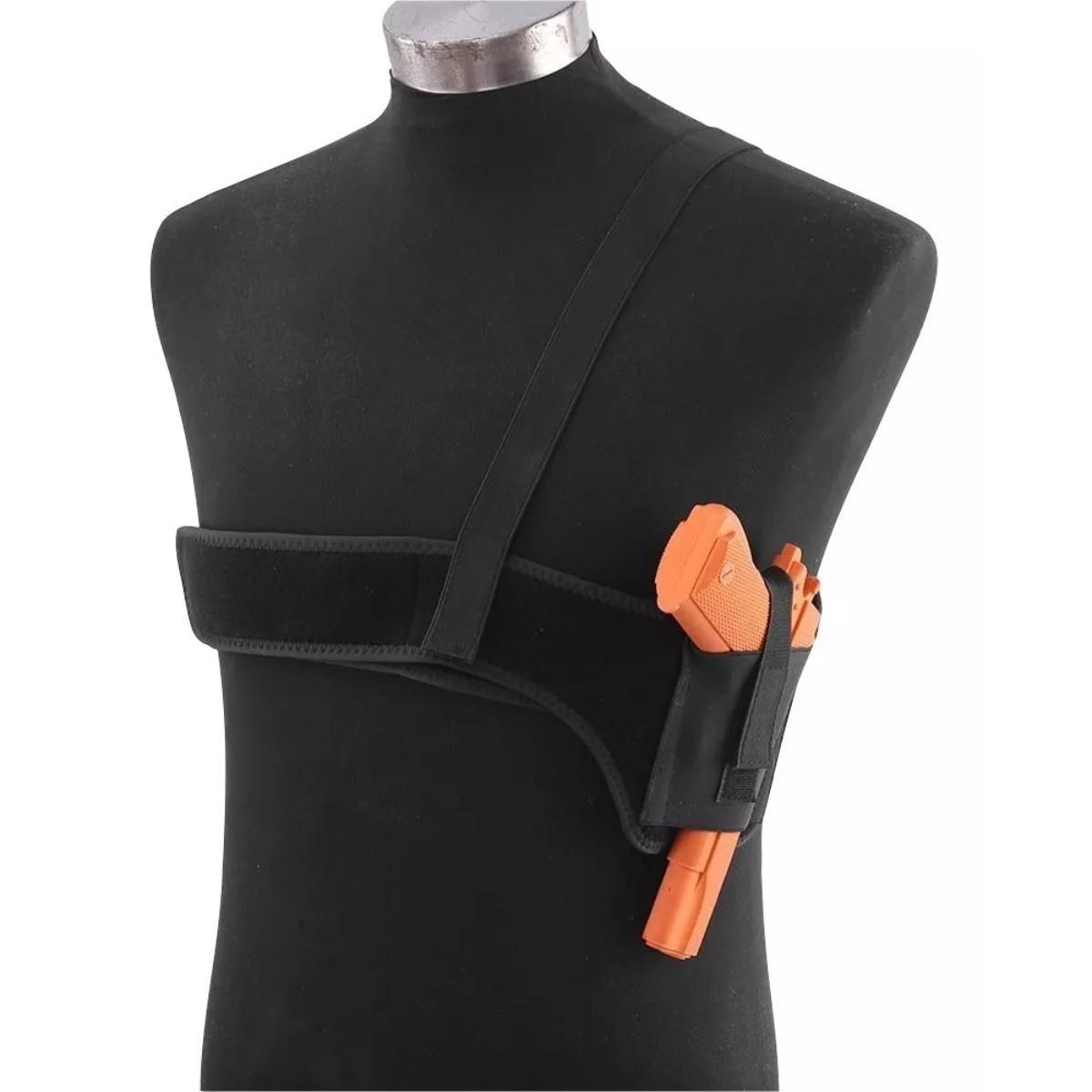 Coldre Cinta Axila Ombro 110cm Arma Pistola Revolver Tático