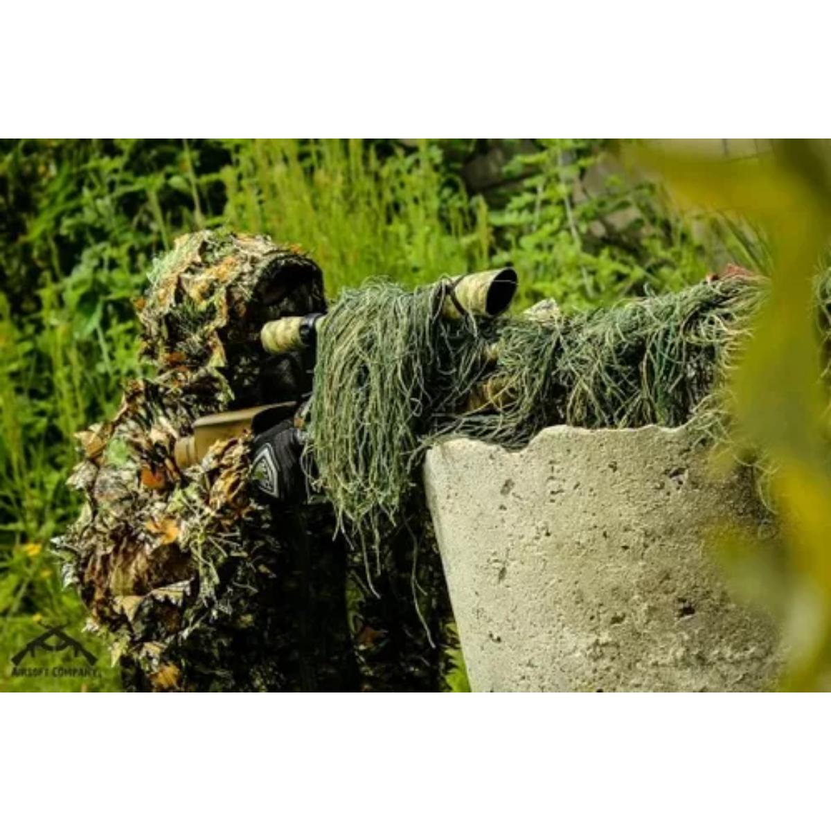 Roupa De Caça Ghillie Camuflada Folhas 3d Airsoft