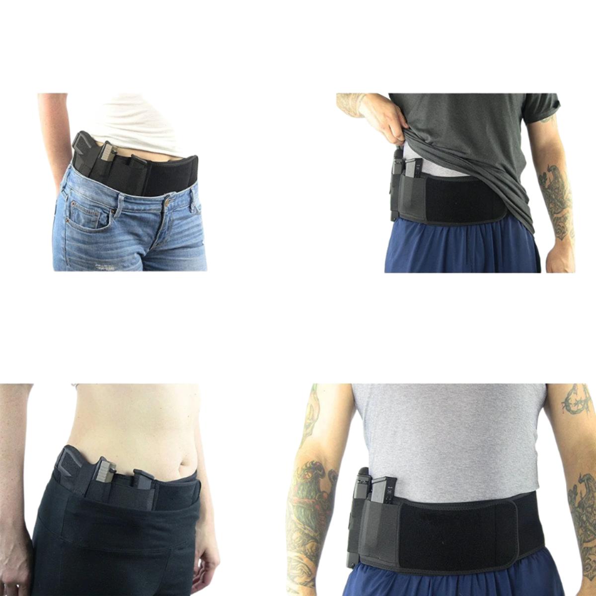 Coldre Clip Metal Cinta Barriga Abdomem 115cm Arma Pistola Revolver Tático