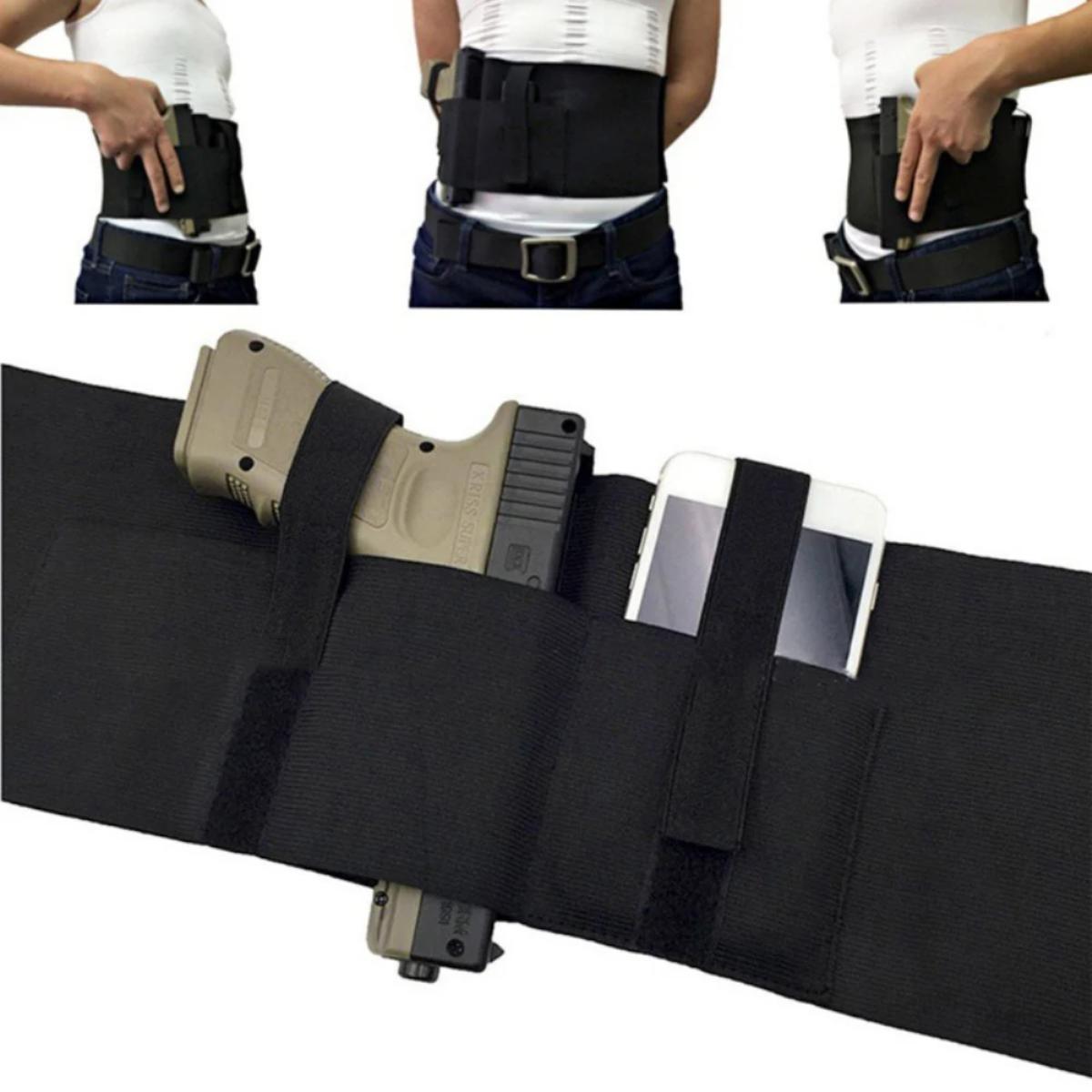 Coldre Cinta Barriga Abdome 115cm Arma Pistola Revolver Tático