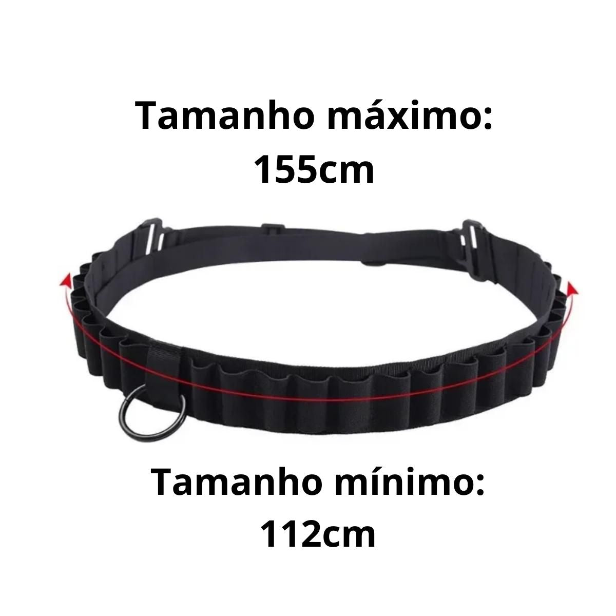 Cartucheira Bandoleira Calibre 12 Ombro 15 Cartuchos 12 Ao 20 115cm