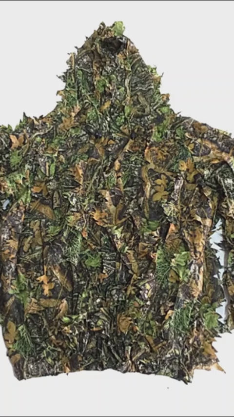 Roupa De Caça Ghillie Camuflada Folhas 3d Airsoft
